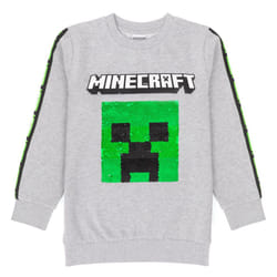 Minecraft Childrens/Kids Sequin Flip Sweatshirt - 7-8 Years, Grey