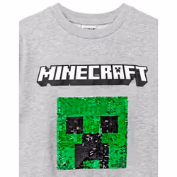Minecraft Childrens/Kids Sequin Flip Sweatshirt - 7-8 Years, Grey