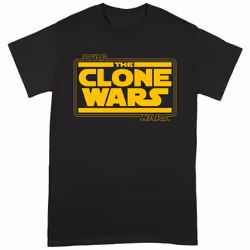 Star Wars: The Clone Wars Unisex Adult Rebel Logo T-Shirt - S, Black/Yellow
