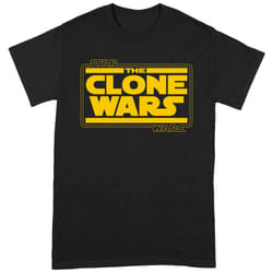 Star Wars: The Clone Wars Unisex Adult Rebel Logo T-Shirt - S, Black/Yellow
