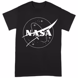 NASA Unisex Adult Insignia T-Shirt - XXL, Black/White