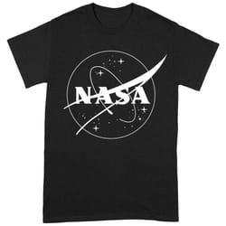 NASA Unisex Adult Insignia T-Shirt - XXL, Black/White
