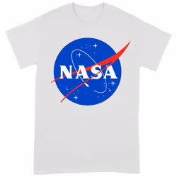 NASA Unisex Adult Insignia T-Shirt - M, White/Blue/Red