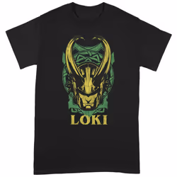 Loki Unisex Adult Badge T-Shirt - S, Black/Yellow/Green