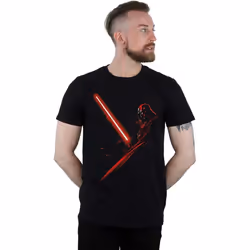 Star Wars Unisex Adult Darth Vader Lightsaber T-Shirt - S, Black/Red