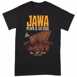Star Wars Unisex Adult Jawa Pawn & Salvage T-Shirt - XXL, Black/Yellow/Brown