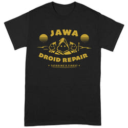 Star Wars Unisex Adult Droid Repair Jawa T-Shirt - L, Black/Yellow