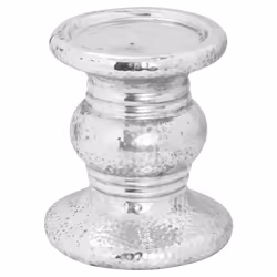 Hill Interiors Ceramic Candle Holder - 24cm x 21cm x 21cm, Silver