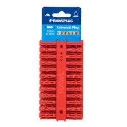 Rawlplug Universal Wall Plug (Pack of 96) - 28mm x 5mm, Red