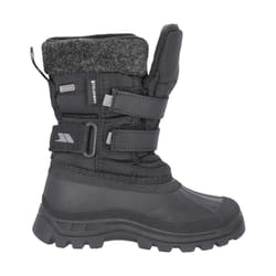 Trespass Childrens Boys Strachan II Waterproof Touch Fastening Snow Boots - 3 Youth UK, Black X