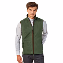 Premier Mens Artisan Fleece Gilet - S, Moss Green/Brown