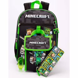 Minecraft Childrens/Kids Time To Mine Backpack Set