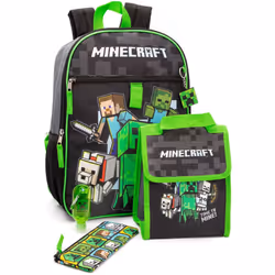 Minecraft Childrens/Kids Time To Mine Backpack Set