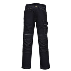 Portwest Mens PW3 Stretch Lightweight Cargo Trousers - 38R, Black