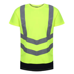 Regatta Mens Pro High-Vis Short-Sleeved T-Shirt - XL, Yellow/Navy