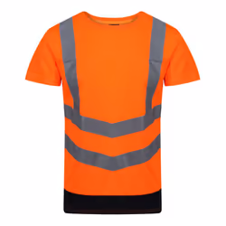 Regatta Mens Pro High-Vis Short-Sleeved T-Shirt - L, Orange/Navy