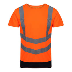 Regatta Mens Pro High-Vis Short-Sleeved T-Shirt - L, Orange/Navy