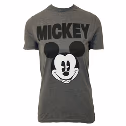 Disney Womens/Ladies Mickey Mouse Face T-Shirt - S, Charcoal Grey