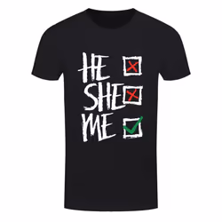 Grindstore Mens He She Me T-Shirt - 3XL, Black/White