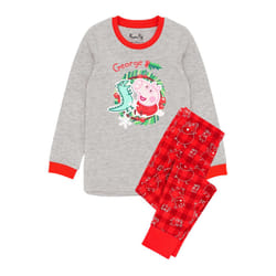Peppa Pig Boys George Pig Christmas Pyjama Set - 5-6 Years, Red/Grey