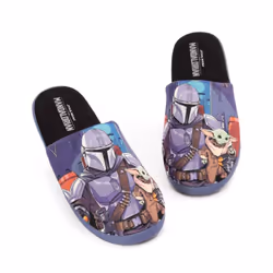 Star Wars: The Mandalorian Mens Slippers - 7 UK-8 UK, Black/Blue