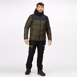 Regatta Mens Regime Insulated Padded Jacket - L, Dark Khaki/Black