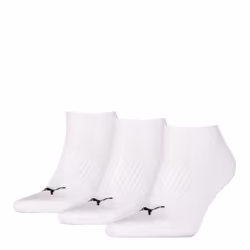Puma Unisex Adult Cushioned Trainer Socks (Pack of 3) - 2.5 UK-5 UK, White/Black