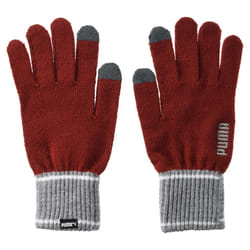 Puma Unisex Adult Knitted Winter Gloves - L-XL, Red/Grey Heather