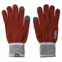 Puma Unisex Adult Knitted Winter Gloves - S, Red/Grey Heather