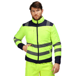Regatta Mens Baffled Hi-Vis Thermal Top - 2XL, Yellow/Navy