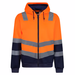 Regatta Mens Pro Hi-Vis Full Zip Jacket - M, Orange/Navy