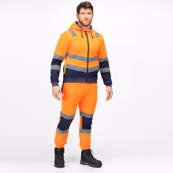 Regatta Mens Pro Hi-Vis Full Zip Jacket - 2XL, Orange/Navy