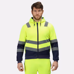 Regatta Mens Pro Hi-Vis Full Zip Jacket - 3XL, Yellow/Navy
