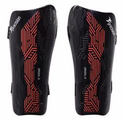 Precision Unisex Adult Origin.0 Strap Shin Guards - M, Black/Red