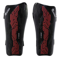 Precision Unisex Adult Origin.0 Strap Shin Guards - M, Black/Red