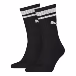 Puma Unisex Adult Heritage Stripe Crew Socks (Pack of 2) - 6 UK-8 UK, Black/White