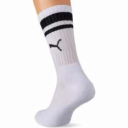 Puma Unisex Adult Heritage Stripe Crew Socks (Pack of 2) - 6 UK-8 UK, Black/White