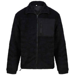 Front Row Unisex Adult Sherpa Recycled Fleece Jacket - XS, Black