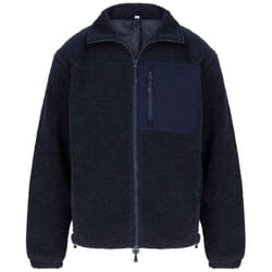 Front Row Unisex Adult Sherpa Recycled Fleece Jacket - XS, Navy