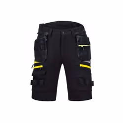 Portwest Mens Detachable Holster Pocket Shorts - 32R, Black