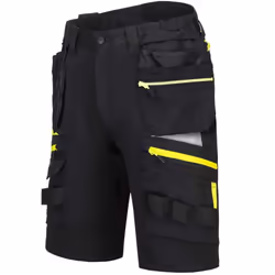 Portwest Mens Detachable Holster Pocket Shorts - 32R, Black