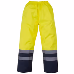 Yoko Unisex Adult Two Tone Hi-Vis Over Trousers - M, Yellow/Navy