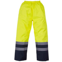 Yoko Unisex Adult Two Tone Hi-Vis Over Trousers - S, Yellow/Navy