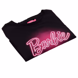 Barbie Womens/Ladies Crop Top - 2XL, Black/Neon Pink