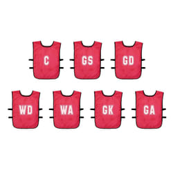 Precision Unisex Adult Mesh Netball Training Bib (Pack of 7) - 15 Years and Up, Red