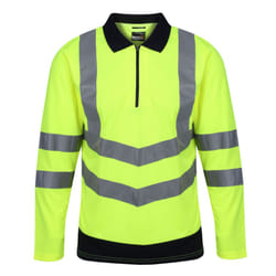 Regatta Mens Hi-Vis Polo Shirt - 3XL, Yellow/Navy