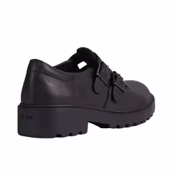 Geox Girls Casey Ballerina Leather School Shoes - 12.5 UK Child, Black