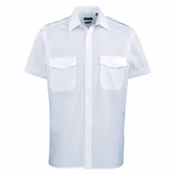 Premier Mens Short Sleeve Pilot Plain Work Shirt - 56, Light Blue
