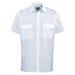 Premier Mens Short Sleeve Pilot Plain Work Shirt - 56, Light Blue