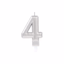 Amscan 4 Metallic Candles - One Size, Silver